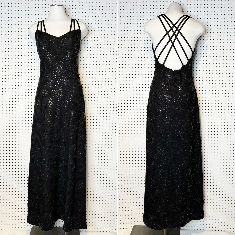 St. John Couture by Marie Gray‎ | Vintage 90's Black Label Maxi Dress w/ Shimmer